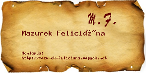 Mazurek Feliciána névjegykártya